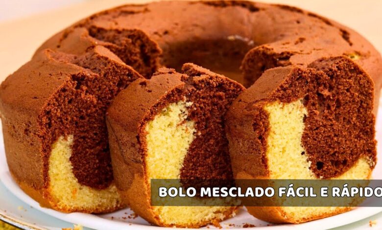 BOLO MESCLADO FÁCIL E RÁPIDO