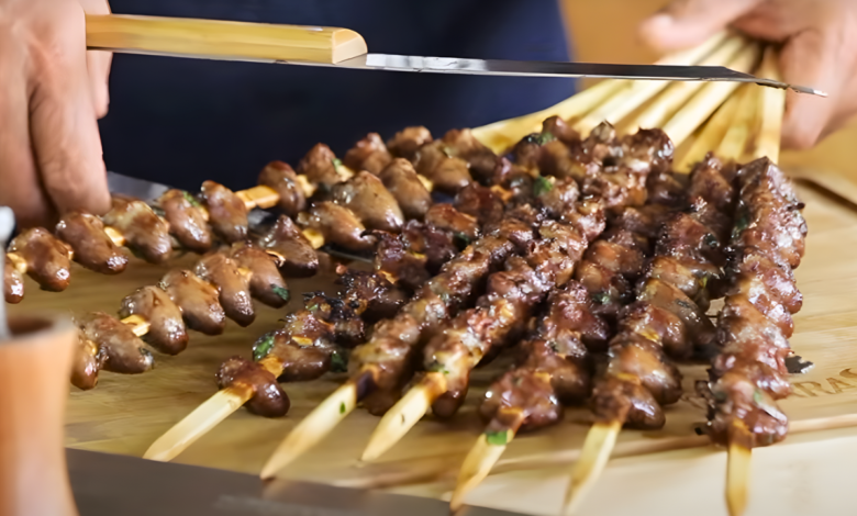 Coração de frango no Shoyu e Gengibre