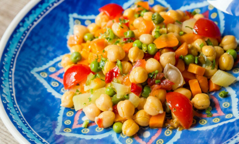 salada de grão de bico