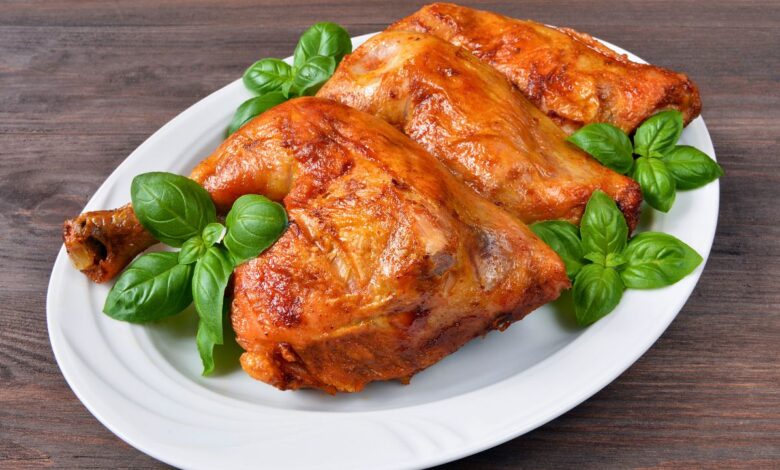 Coxa de frango assada com Maionese